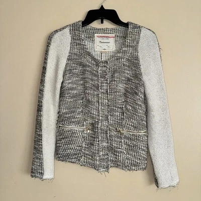 Chaqueta Cartonnier Anthropologie Gris Tweed Frontal a Presión Talla XS Foto 1 de 4