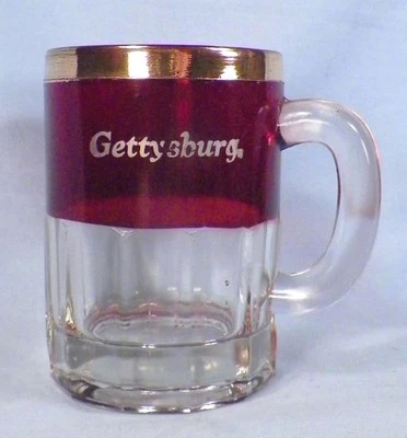 Ruby Stain Mug Souvenir Gettysburg PA Glass EAPG Miniature #2 - Image 1 of 4