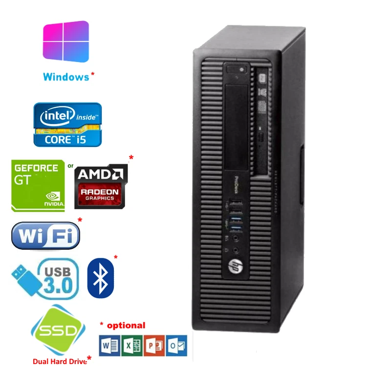 HP ProDesk 400 G1 SFF Intel Core i5 3.4GHz, 12GB 480GB SSD ** Win 11 Desktop PC - Image 1 of 1