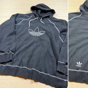 Vintage 90s Adidas Trefoil Hoodie Embroidered Boxy Logo Men’s XL Skater - Picture 1 of 10