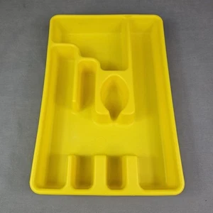 Vintage Rubbermaid Silverware Flatware Utensil Holder Tray #2921 Retro Yellow - Picture 1 of 9