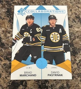 2024-25 SP Authentic Blue Collaborations David Pastrnak Brad Marchand #C-4 - Picture 1 of 2