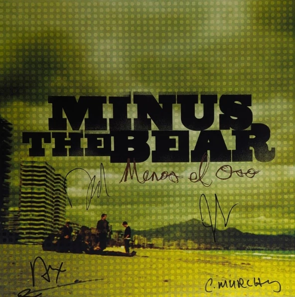 Minus The Bear Menos El Oso  LP Exclusive Translucent Magenta Vinyl Signed Cover - Image 1 of 1