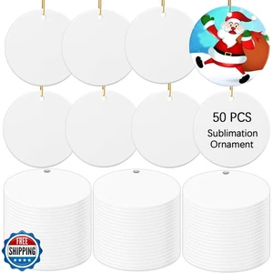 50 Stck. Keramik Sublimation Ornament Rohlinge Großpackung 3 Zoll weiß rund Handwerk Zum Selbermachen - Bild 1 von 5
