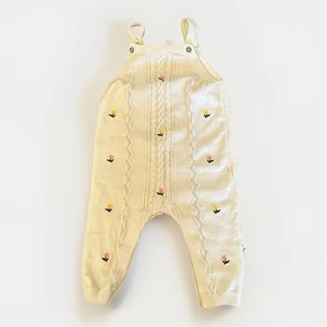 Viverano Organics Größe 12-18 Monate Mini Blumen bestickt Zopfmuster Overall - Bild 1 von 8