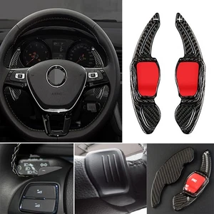 Carbon Fiber Steering Wheel Paddles Shifter Trim For VW Golf 6 09-15Beetle 13-15 - Picture 1 of 13