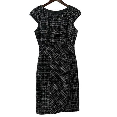 David Meister Tweed Textured Sheath Bodycon Sleeveless Knee Length Dress Size 4 - Image 1 of 4