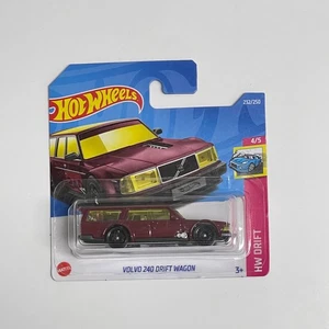 Hot Wheels Volvo 240 Drift Wagon HW Drift 4/5 Maroon Yellow Windows – Sealed - Picture 1 of 2