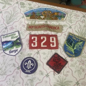 Lote de parches vintage de Boy Scouts Catalina Council Multnomah Falls Columbia River BSA - Imagen 1 de 4