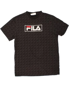 FILA Mens Graphic T-Shirt Top Medium Black Cotton QD03 - Picture 1 of 3