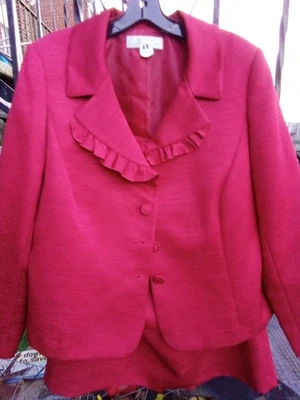 Костюм Tahari Arthur Levine из 2 предметов с красной юбкой, размер 14 Вт - Изображение 1 из 3