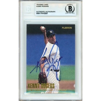 Kenny Rogers Signed 1999 Fleer Update #U68 Card AUTO Beckett Slab NY Yankees - Image 1 of 4