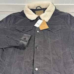 JACHS New York Jacket Mens Medium L Gray Sherpa Lined Corduroy Shacket NWT - Bild 1 von 10