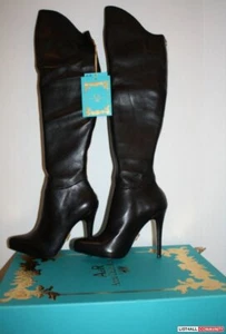 Anna Dello Russo Very Soft Leather Knee Boots New Box with Tags Size EU38 UK 5 - Picture 1 of 12