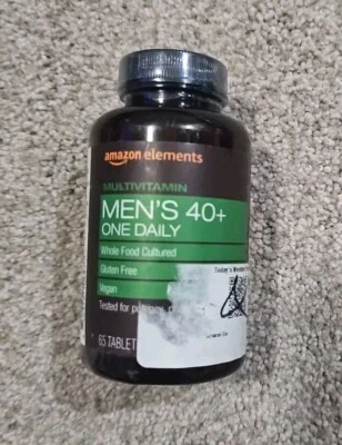 Amazon Elements Men's 40+ One Daily Multivitamin, Vegan, 65 Tablets, 2 month ... - Image 1 of 2