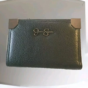 Jessica Simpson Kunstleder Geldbörse Pebbled Reißverschluss Clutch Schwarz Mehrteilig - Bild 1 von 17