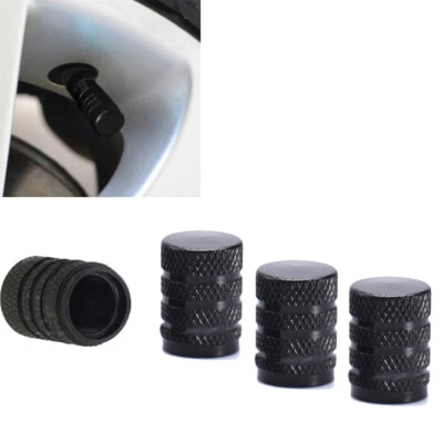 4x Car Wheel Tyre Tire Stem Valve Screw Cap Air Dust Cover Accessories Black  - Image 1 of 4