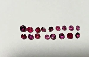 Round red rubies. 2.8 to 3.8mm genuine red rubies 16 pieces. - Picture 1 of 2