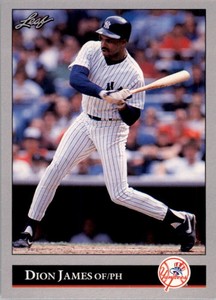 1992 Leaf Baseball #365 Dion James Error "Blue Jays logo on card back"