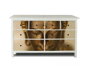 banjado Klebefolie Möbel-Sticker für Ikea Hemnes 8 Schubladen Buddha Gold - Bild 1 von 6