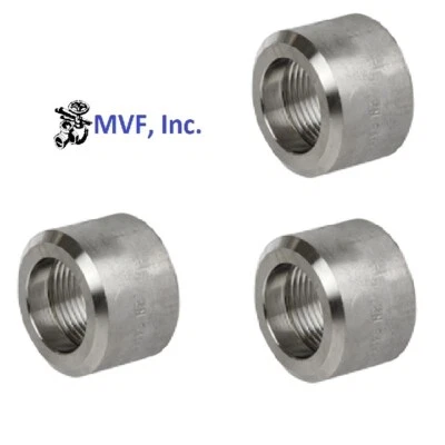 1/2" 3000 (3M) NPT Half Coupling 304 Stainless Pipe Bung (3-Pack) SS090421304x3 - Image 1 of 4