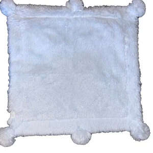 2019 Blue Mud Pie Mini Pom Pom Security Blanket Lovey 15"x15" - Picture 1 of 4