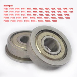 Flange Deep Groove Ball Bearing Miniature Shielded F604 to F6905 Bore 2mm - 12mm - Picture 1 of 6