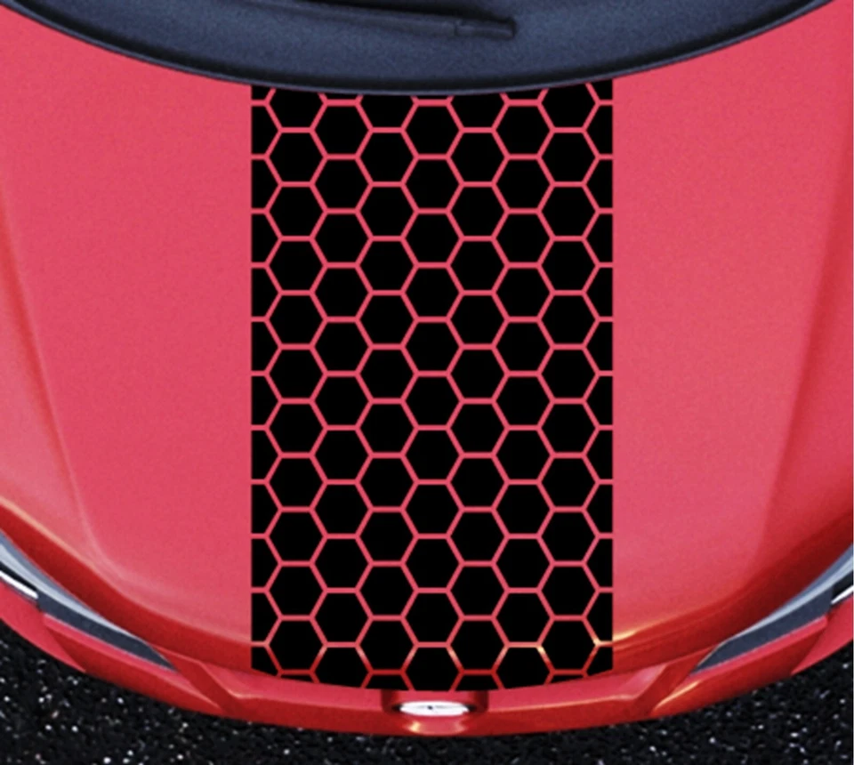 NUEVO - HONEYCOMB Capucha Vinilo Calcomanía Racing Rayas 21"x48" (Se Adapta a Scion TC) Foto 1 de 4