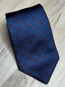 Corbata Franco Baretta azul cachemira seda vintage clásica negocios 57”x3,25” - Imagen 1 de 12