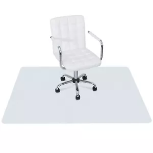 60x46" Chair Mat Non-slip PVC Floor Carpet Protector for Desk Home Office White - Picture 1 of 12