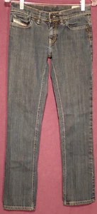 JEANS DIESEL LIV tg W27 L32 ZIPPER FLY ELASTICIZZATO BLU misure 27" x 30" #258 - Foto 1 di 12
