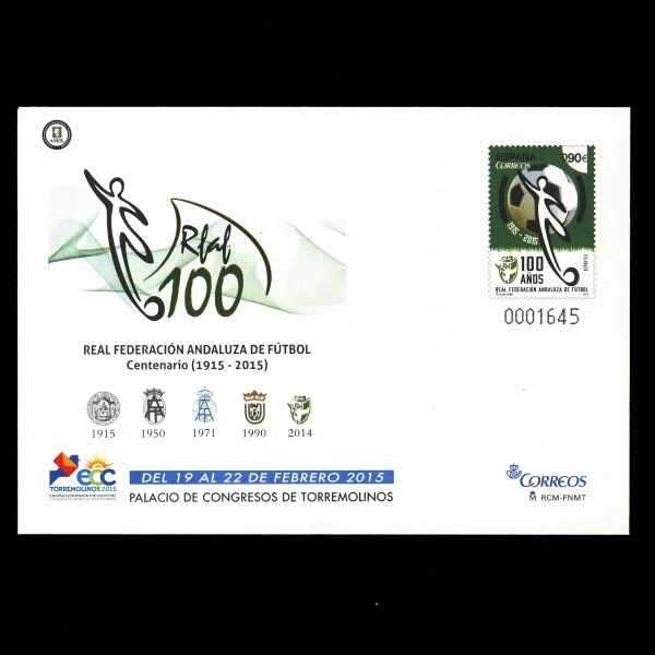 Sobres Enteros Postales 143 2015 Convención Torremolinos fútbol football - Imagen 1 de 1