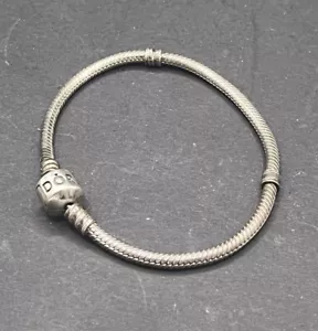 Pandora Moments Barrel Clasp Snake Chain Bracelet Authentic Blank 7” - Picture 1 of 4