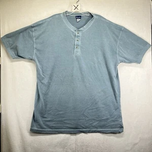 Thin Vintage Henley Mens T Shirt Large Chalky Green Tonal Earthy Outdoors - Picture 1 of 13