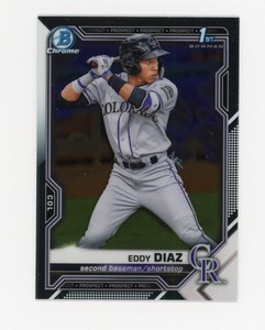 2021 Bowman Chrome EDDY DIAZ 1st ROOKIE CARD RC #BCP-33 Colorado Rockies