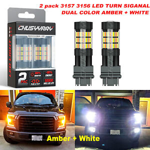 For Chevy Silverado 2500 White/Amber Switchback LED Turn Signal Light 2pcs Bulbs