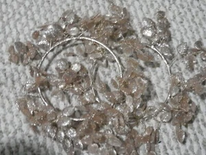 Set of 2 Shimmering Leaf Candle Rings Gold by Valerie Parr Hill RARE QVC - Picture 1 of 3