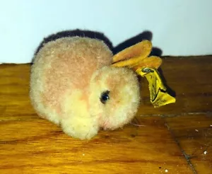 Vintage Steiff Stuffed Animal Wool Pom Pom Rabbit 7132/04 Ear Button Tag Plush - Picture 1 of 2