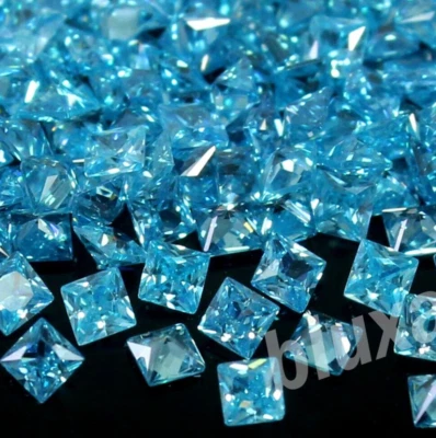 ¡Increíble! Lote de 10 piezas 2,20 mm princesa excelente corte VVS1 elegante color azul diamante Foto 1 de 4