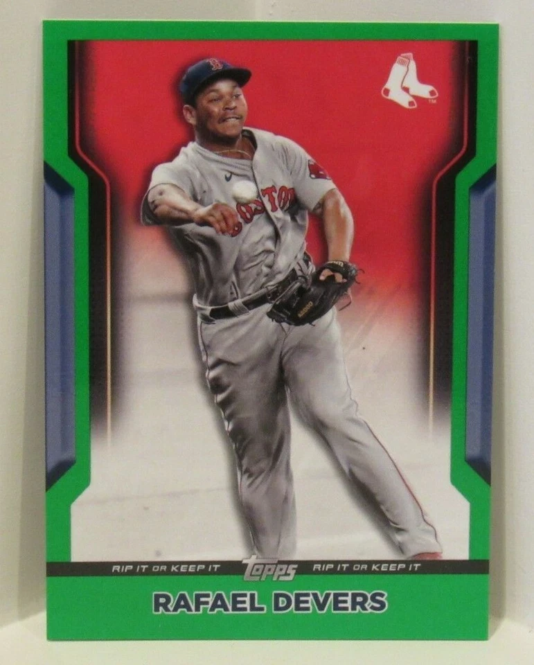 Rafael Devers 2021 Topps RIP Online Exclusive Boston Red Sox #02/15 GREEN UnRip - Image 1 of 2