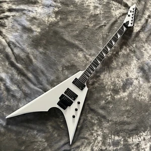 White V Shape Solid Electric Guitar 6 String Mahogany Body & Neck HH Pickups - Picture 1 of 6