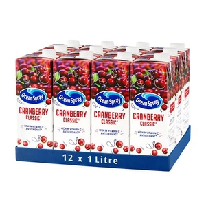 Ocean Spray Cranberry Juice Drink 12 x 1L High Vitamin C No Artificial Colours - Picture 1 of 2