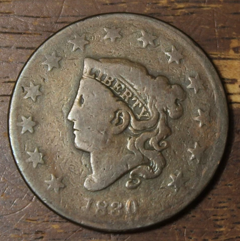 1830 Large Cent VG Fine ....................Lot 8230 Cover