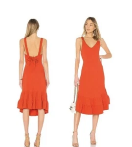 Free People Into You Ribbed Midi Dress Orange Size M Back Tie Summer Women’s - Bild 1 von 12