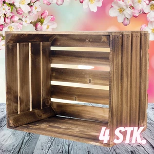 4 schöne neue geflammte Obstkisten,Weinkisten-Apfelkisten-Holzkiste - Bild 1 von 5