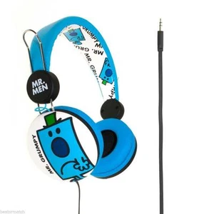 Mr Men & Little Miss Kids On Ear Headphones Boys Girls Tangle Free Cable Grumpy - Picture 1 of 2