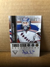 2013-14 Panini Titanium Three Star Selections Auto #3GHL Henrik Lundqvist 18/25