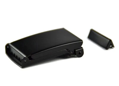 MYBAENDER Gürtelschnalle mit Endstück Klappschnalle 4 CM Breit Schwarz - KLP