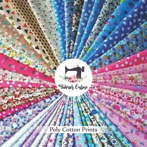100+ BEDRUCKTER POLYCOTTON STOFF KLEID HANDWERK QUILTEN POLY BAUMWOLLE MATERIAL 44" - Bild 1 von 281