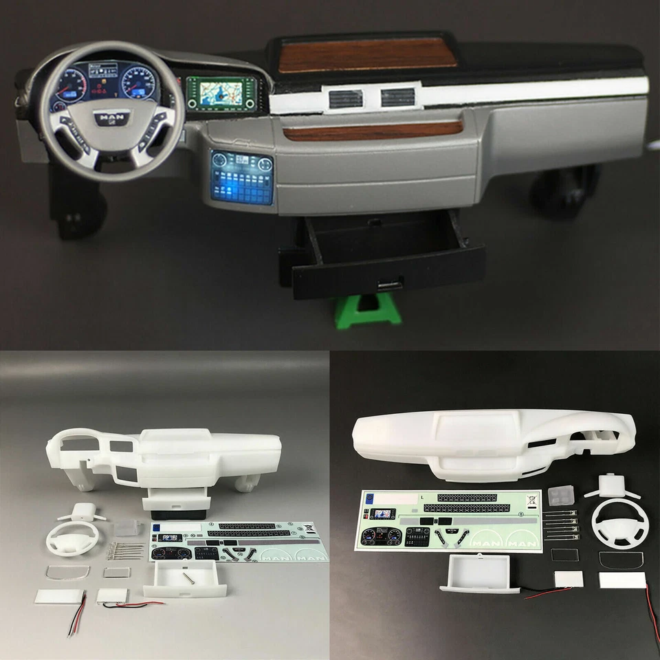 Für Tamiya 1/14 MAN TGX 56325 Mittelkonsole LED Peptid Dekoration +Abziehbildern - Bild 1 von 4